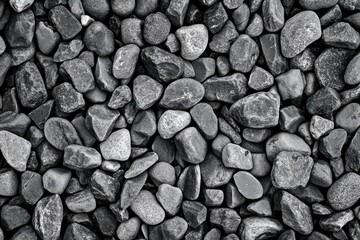 Naklejka premium Background with gravel and pebble texture in black and white