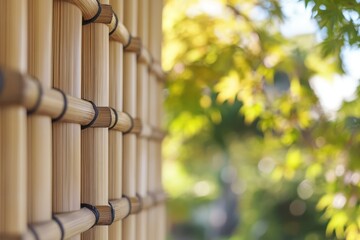Bamboo fence panel in traditional Japanese style