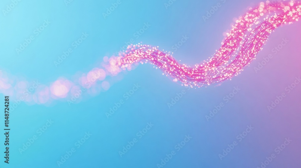 Fototapete abstract pastel lines in digital flow - surreal minimalism of computational ideas