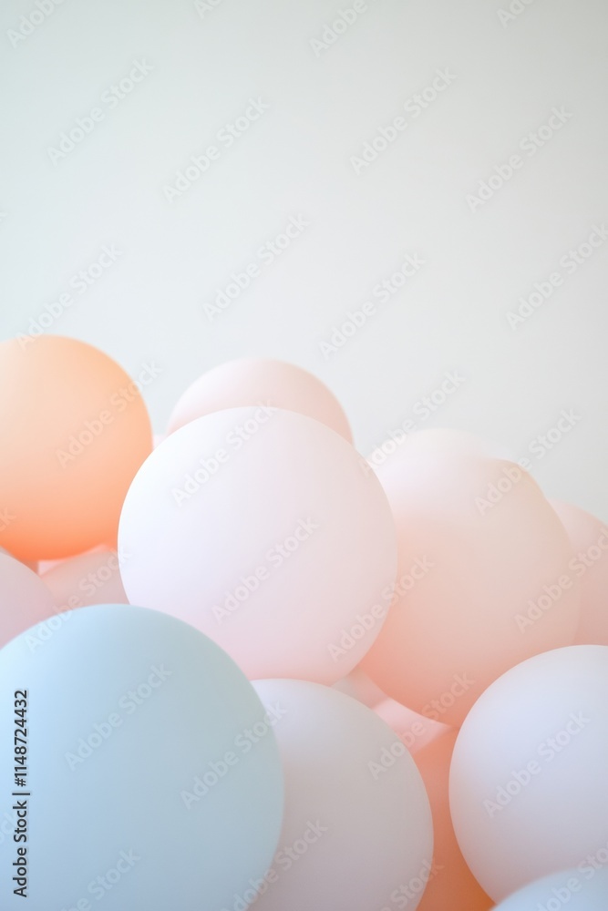 Poster pastel spheres illuminating abstract concepts in a minimalist style