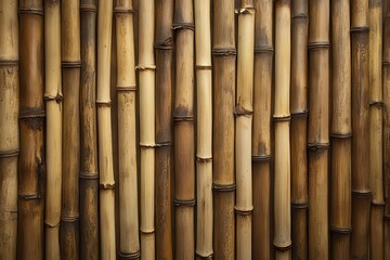 Naklejka premium Bamboo elements walls streamers background images and dry floors combined