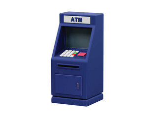 ATM cash Machine 3D Icon Illustration render