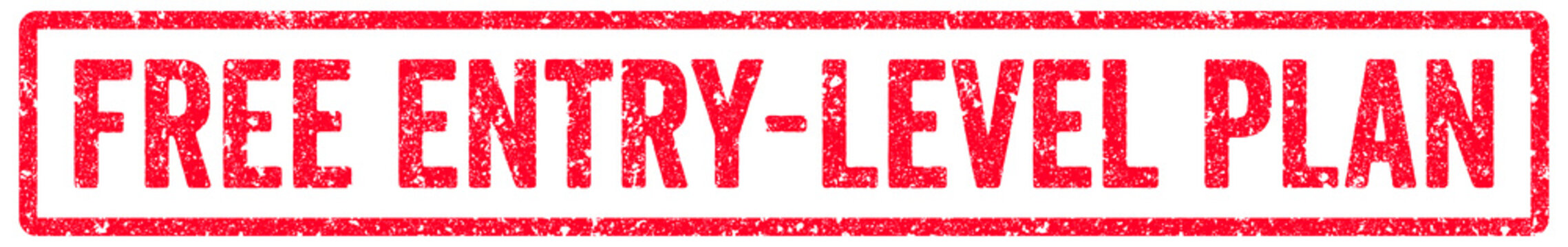 Free Entry-Level Plan Stamp Transparent Seal, Red Grunge Free Entry-Level Plan Word Rubber Stamp Seal