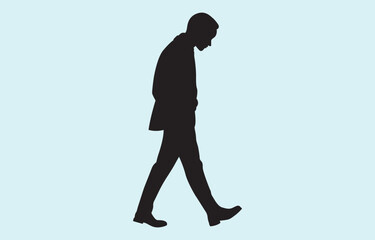 Vector art of businessman silhouette isolated on white background