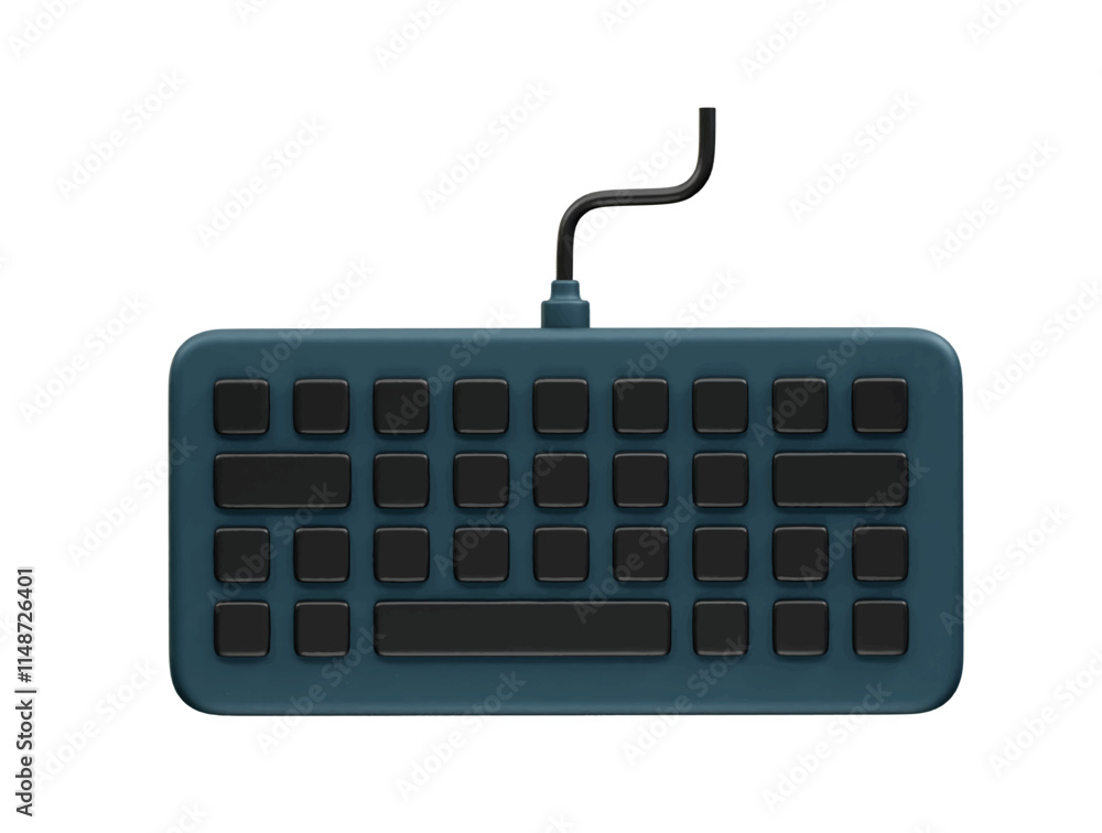 Poster 3d keyboard isolated icon illustration render vector