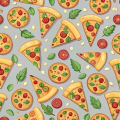 seamless pattern pizza.