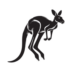 Creative kangaroo silhouette for innovative digital designs - Kangaroo illustration - minimallest kangaroo vector
