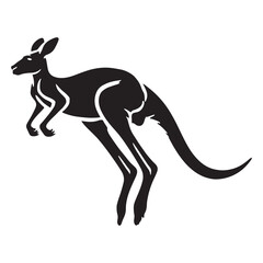 Detailed kangaroo silhouette for versatile artistic uses - Kangaroo black vector

