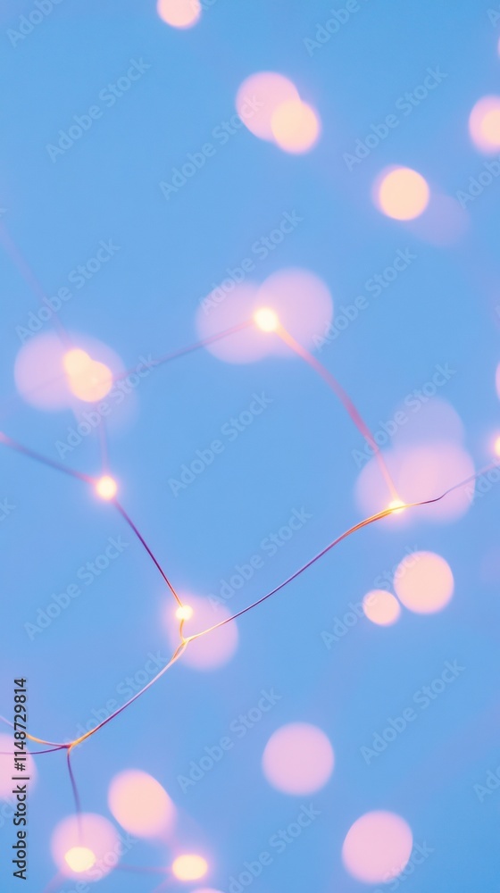 Poster pastel ethereal light connections a dreamy network of soft glows and lines