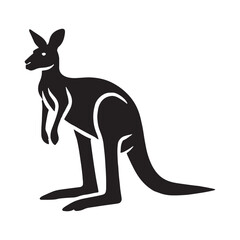 Stylish kangaroo silhouette for digital creative projects - Kangaroo illustration - minimallest kangaroo vector
