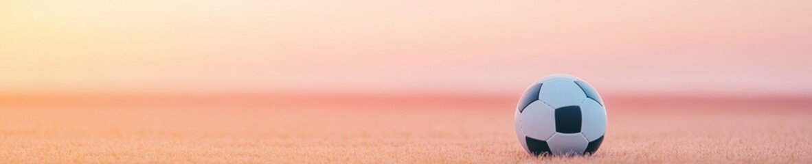 Surreal Soccer Ball on Pastel Field - Motion and Anticipation