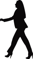  a woman walking body silhouette vector