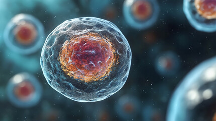 A vibrant microscopic view of viruses floating in a chaotic digital space highlighted by glowing particles symbolizing danger interconnectedness unseen threats resilience and the microscopic world of 