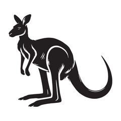 Bold kangaroo silhouette for artistic design projects - Kangaroo black vector
