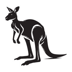 Simplified kangaroo silhouette for versatile design use - Kangaroo illustration - minimallest kangaroo vector
