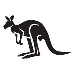 Unique kangaroo silhouette for creative design applications - Kangaroo illustration - minimallest kangaroo vector
