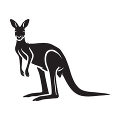 Kangaroo silhouette for digital art projects - Kangaroo black vector
