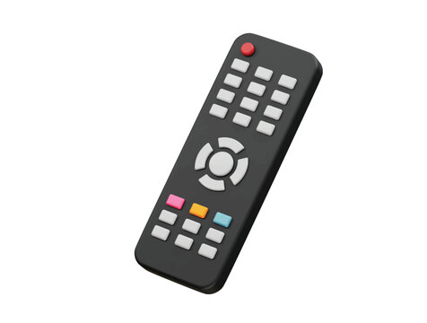 Remote control vector 3d render illustration. Tv remote icon illustration 3d