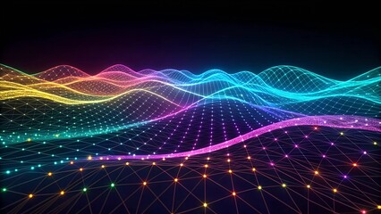 Colorful Digital Grid A Modern Visualization of Data Flow