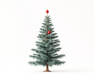 Fototapeta premium Decorative Christmas tree with red ornaments