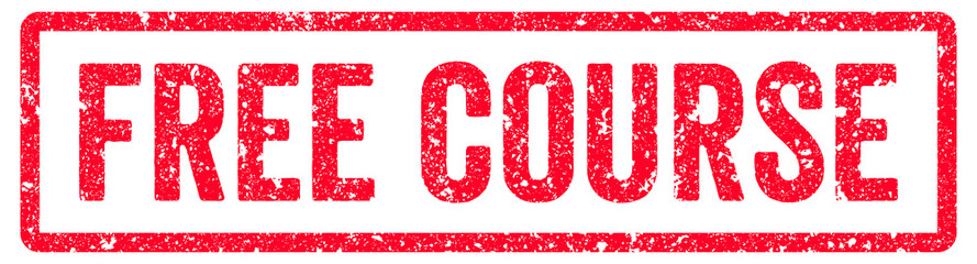 Fototapeta premium Free Course Stamp Transparent Seal, Red Grunge Free Course Word Rubber Stamp Seal