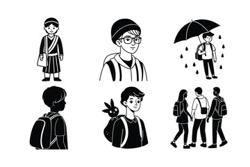 Dynamic and Stylish Outline for Teenagers and School Backpacks