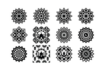 Elegant Black and White Islamic Seamless Pattern