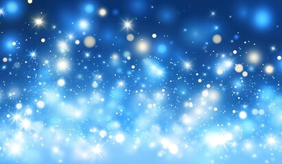 Festive Sparkling Background with Blue Flashes for Holiday Design or Party Invitation, Abstract Lighting Concept with Copy Space, Luxurious Celebration Theme
