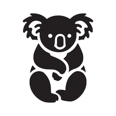 Captivating koala silhouette for modern design projects - Koala black vector
