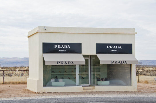 Valentine, TX / USA - February 2, 2018:  Prada Store in Valentine, Texas is really an art installation, not a store.