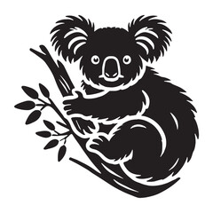 Majestic koala silhouette for digital design needs - Koala black vector
