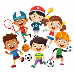 children playing soccer