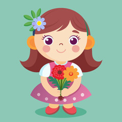 girl with flowers