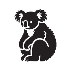 Koala silhouette for creative digital projects - Koala black vector
