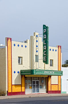 Marfa, TX / USA - February 2, 2018:  Palace Theater in Marfa, Texas