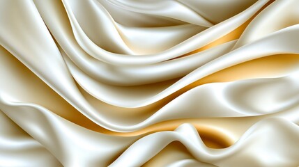 Obraz premium Luxurious Cream and Gold Silk Drape Abstract Texture Background