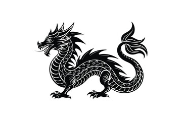 Intricate Black Tribal Dragon Design - Symbol of Power and Elegance