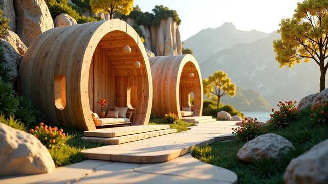 Wooden Kapla Construction, Creative Design, Architectural Structures