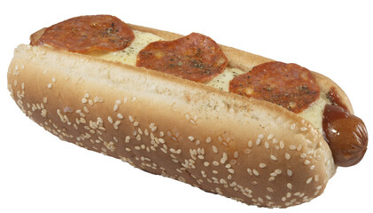 HOTDOG CON SALAMI PEPERONI