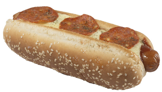 HOTDOG CON SALAMI PEPERONI