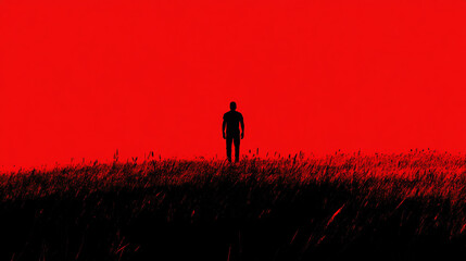 A vibrant red background with a minimalistic design evoking energy passion and intensity symbolizing chaos urgency and power while offering a bold yet simplistic aesthetic with a modern edge

