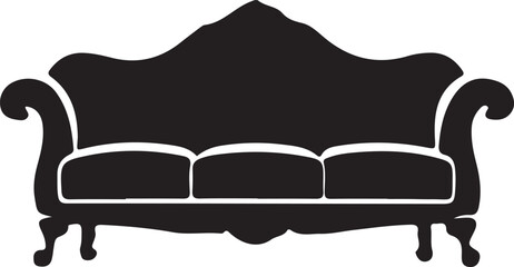 black and white sofa silhouette design