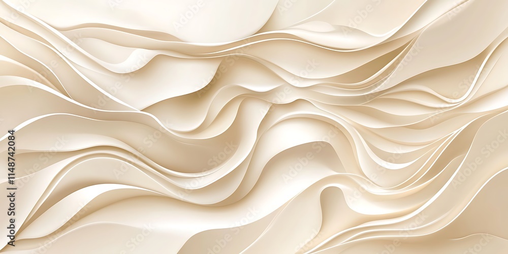 Poster abstract beige wave pattern design background
