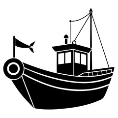 Fishing boat vector illustration