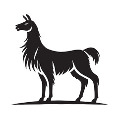 Simplified llama silhouette for digital and creative needs - Llama illustration - minimallest llama vector
