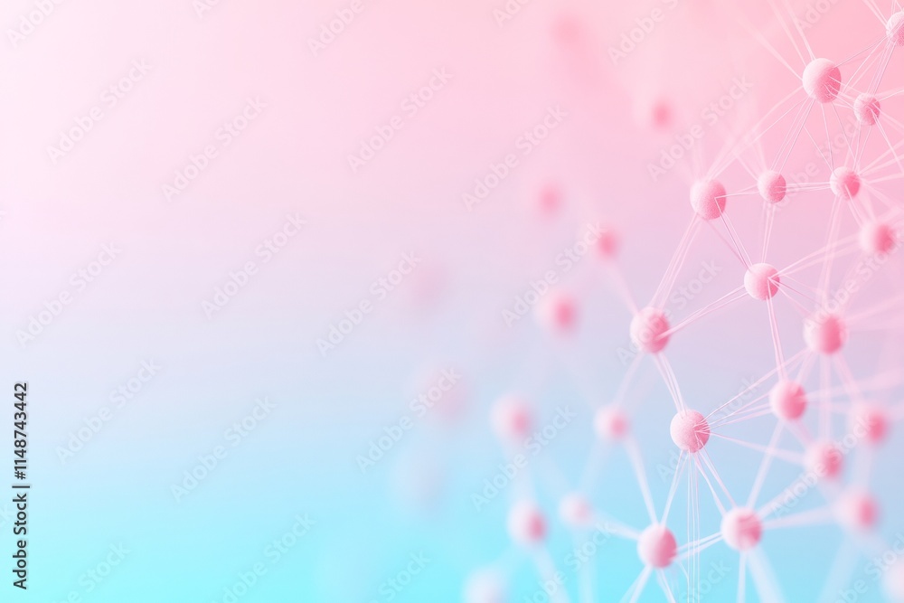 Poster surreal digital network pastel streams forming abstract community icons on gradient backdrop