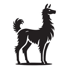 Minimalistic llama silhouette for design projects - Llama illustration - minimallest llama vector
