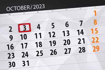 Obraz premium Calendar 2024, deadline, day, month, page, organizer, date, December, tuesday, number 3