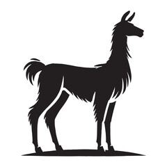 Simplified llama silhouette for digital design purposes - Llama illustration - minimallest llama vector
