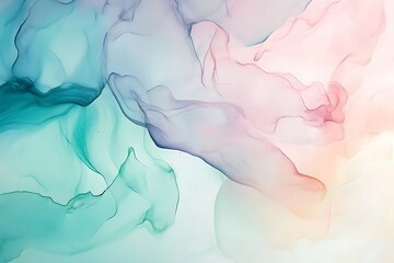 Abstract Alcohol Ink Painting Pastel Colors Swirls